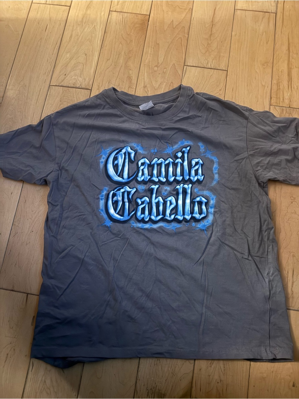 Gray Graphic Tee with Camila Cabello -bubble print